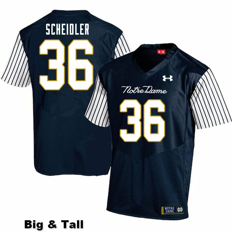 Men's NCAA Notre Dame Fighting Irish #36 Eddie Scheidler Stitched College Under Armour Authentic Navy Big & Tall Alternate Football Jersey CD10Z03EU